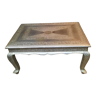 Table basse plaquée métal