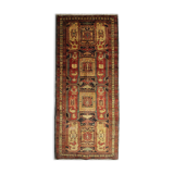 Antique persian wool aderbil rug, traditional orange wool carpet 115x304cm