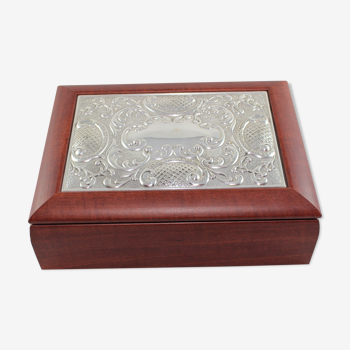 Hazorfim wooden tea box with sterling silver cover