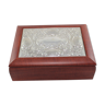 Hazorfim wooden tea box with sterling silver cover