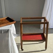 Wooden rolling trolley with removable top H66 75x35