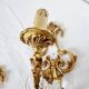 2 antique bronze and rock crystal candles and one light sconces in classic style