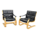 Pair of Leather Lounge Chairs by Åke Fribytter for Nelo Kroken 1960s