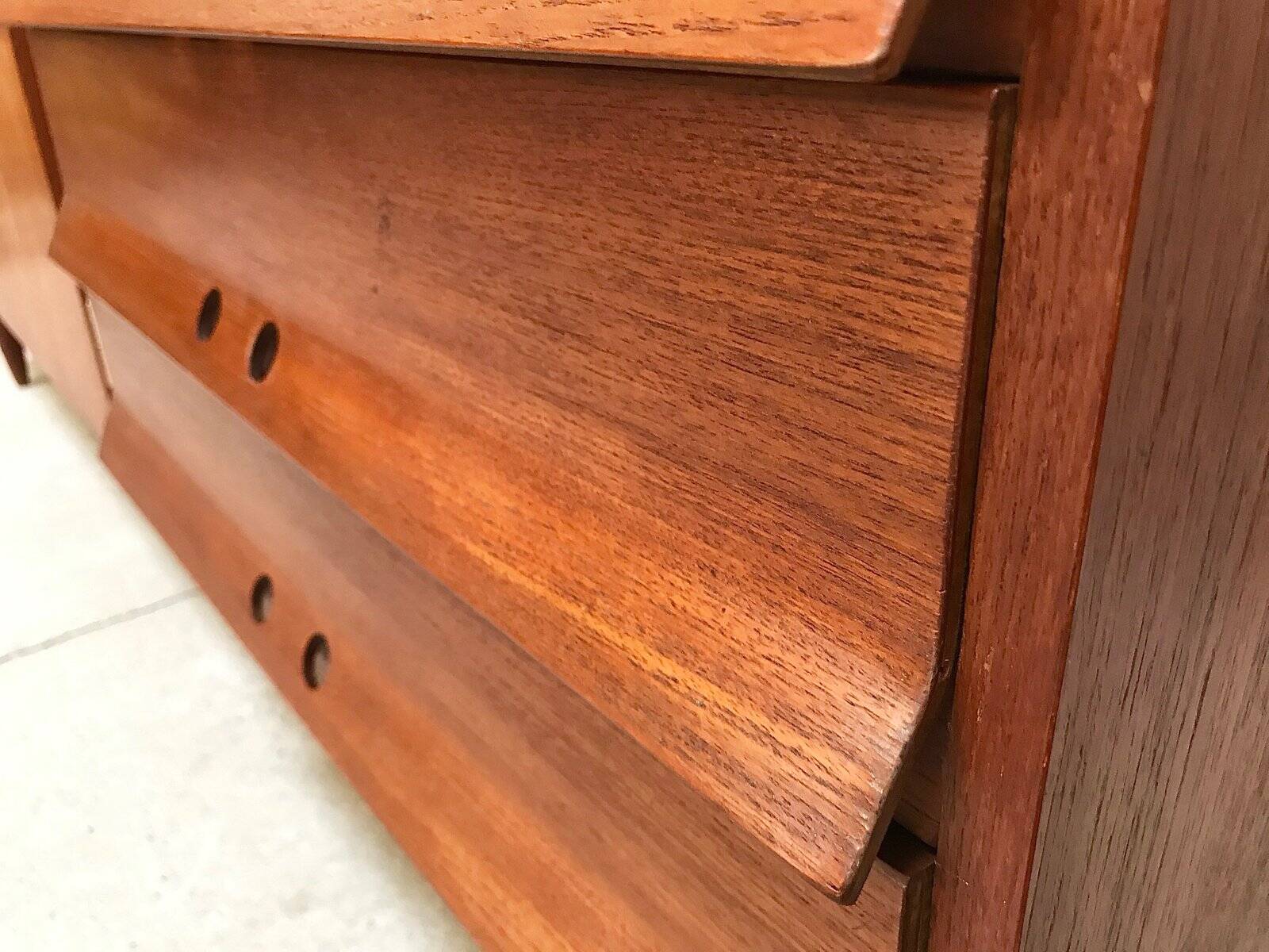 Mid-Century Modern Teak sideboard with brass handles, Germany 1960s