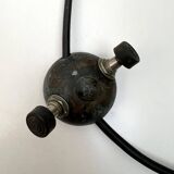 Poliarte Brutalist Italian Wrought Iron and Color Raw Glass Floor Lamp, 60