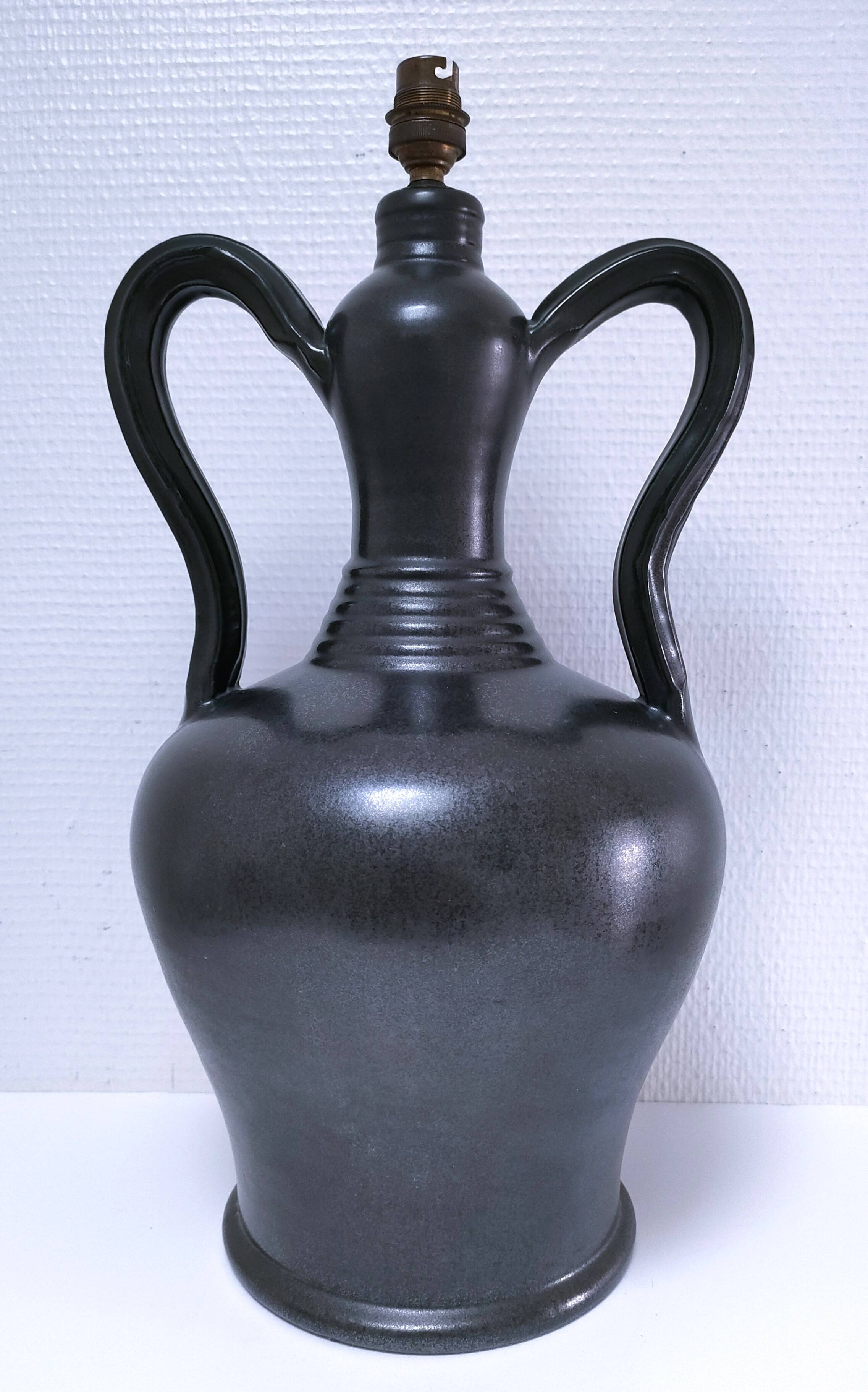 high ceramic lamp base lunetta vallauris h.47 cm