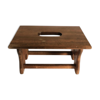 Old wood farm stool