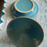 Turquoise blue & arabesque tagine in enamelled terracotta - 22cm in diameter, 20cm in height approx.