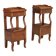 Antique walnut bedside tables with drawer, Italy, 19th century.