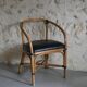 Lot de 4 fauteuils en rotin simili cuir