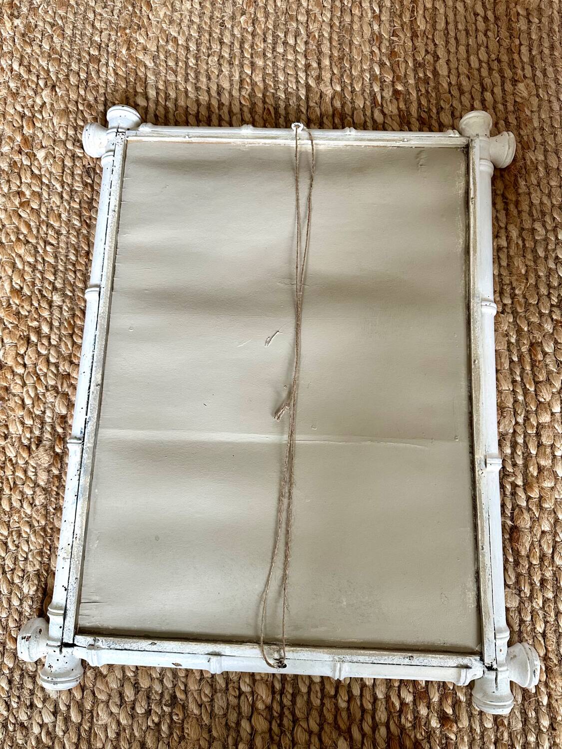 Large bamboo-style wooden mirror