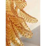 Italian Contemporary Amber "Felci" Murano Glass Wall Light