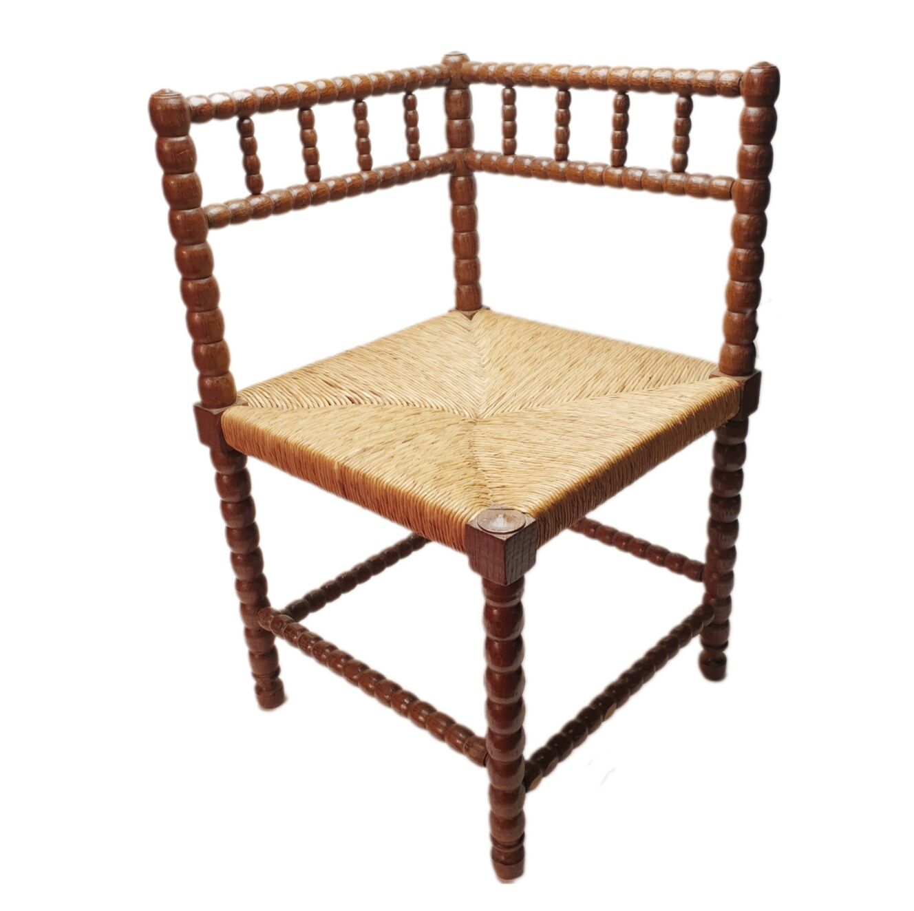 Corner armchair turned oak sitting mulched 50s