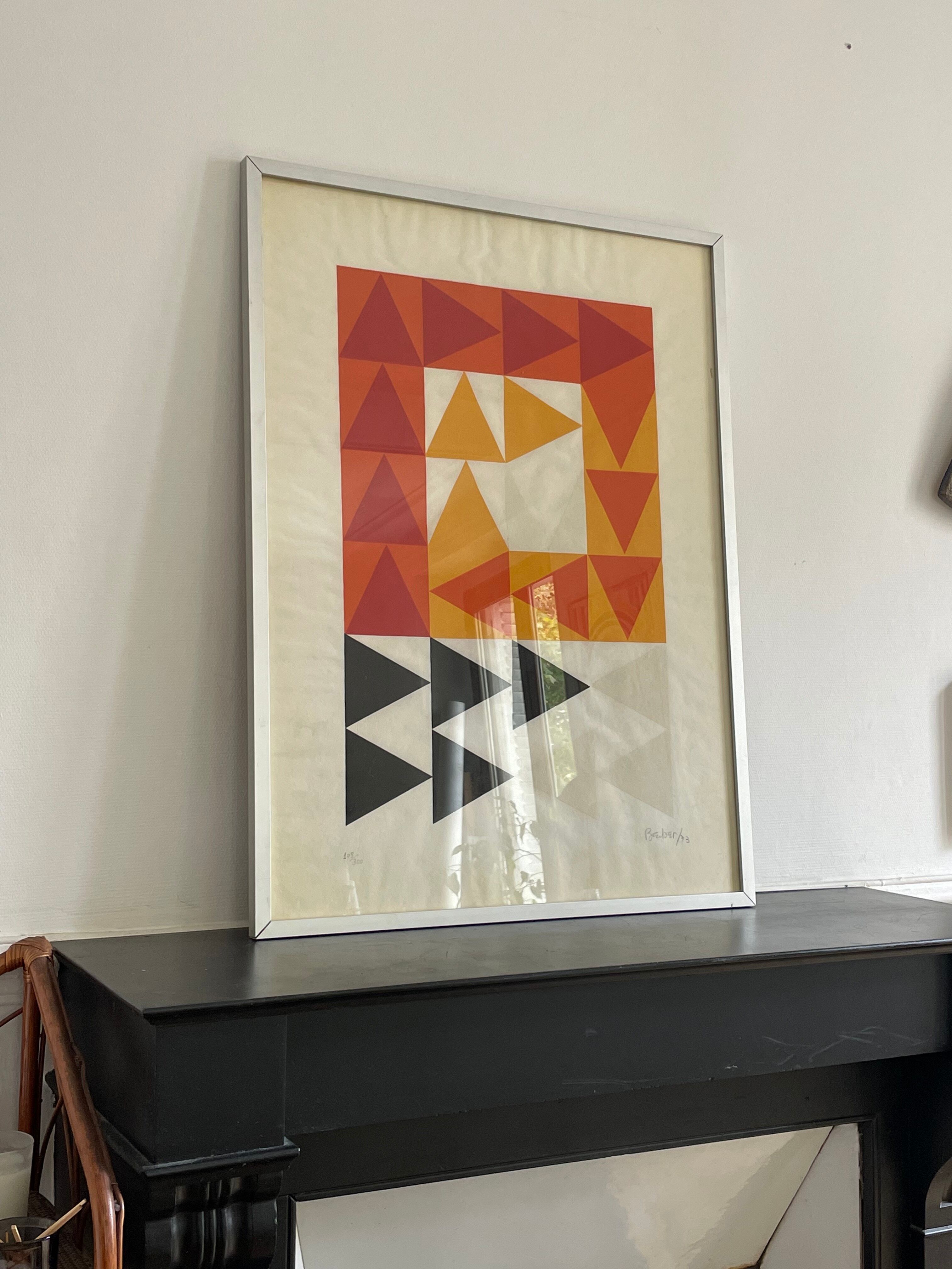 Silkscreen print by Paulo Becker, Brazil, 1973