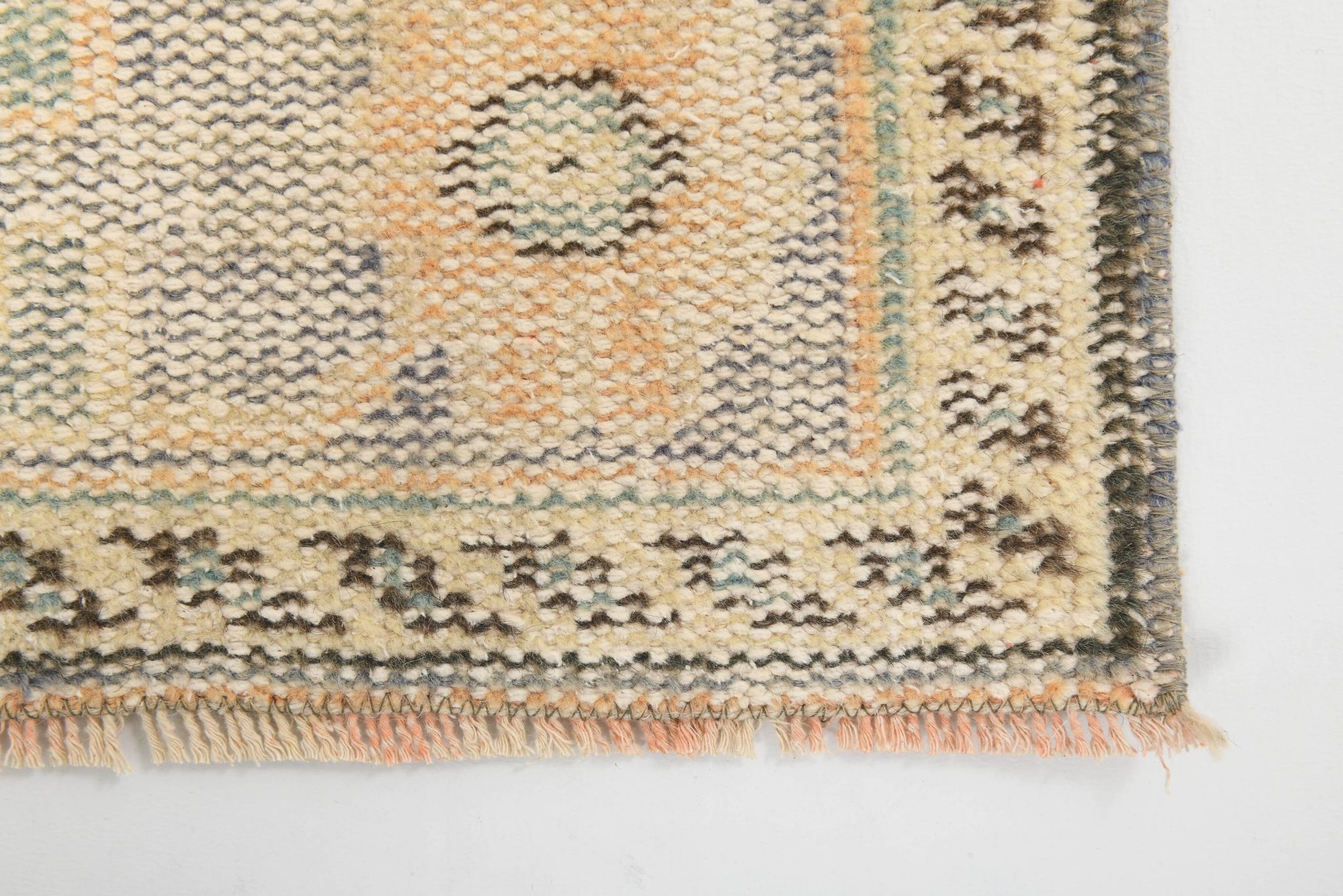Hand Woven Peach Color Turkish Vintage Rug, 179x288 Cm