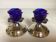 Pair of cobalt blue tulip-base candlesticks
