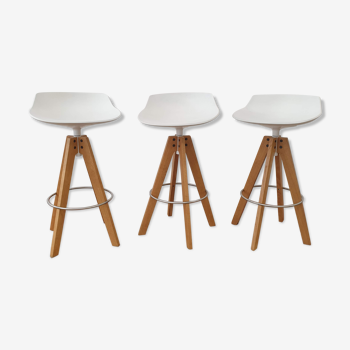 3 Chaises hautes "Flow stool" de Jean-Marie Massaud dessiné pour mdf italia