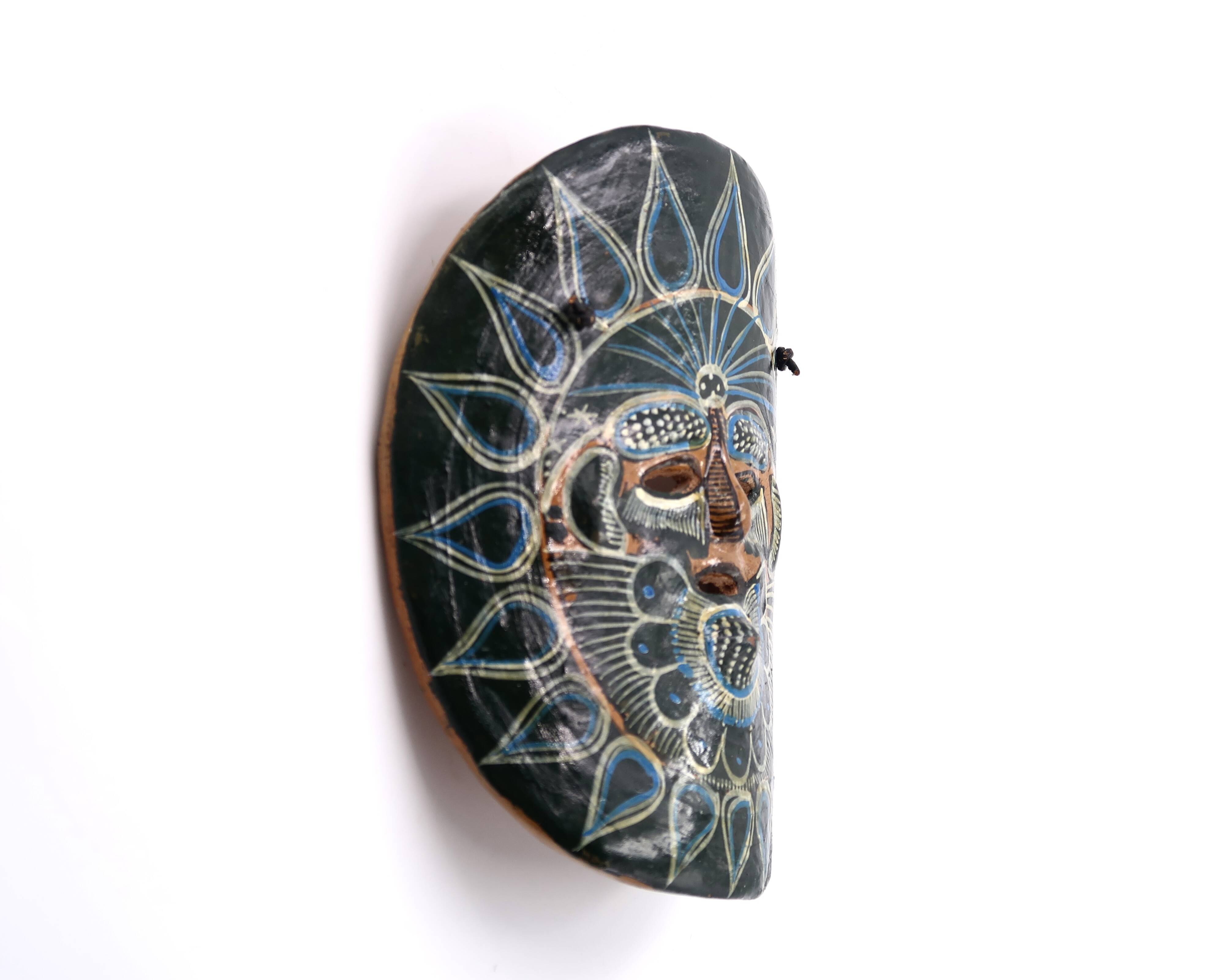 Black Mexican ceramic mask, South America, 1970s