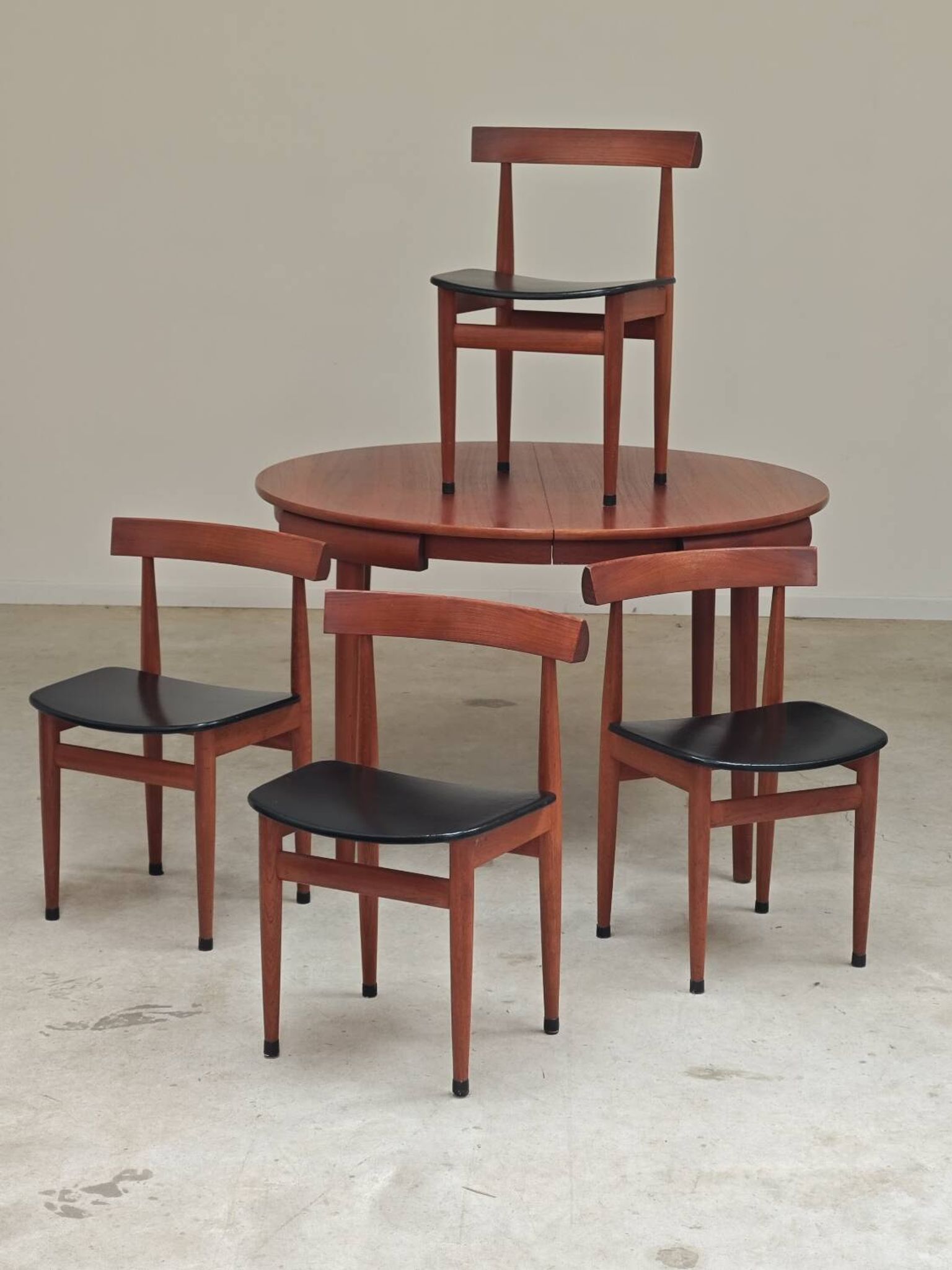 Table de repas et 4 chaises par Hans Olsen pour Frem Rojle  Danemark