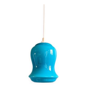 Vintage blue opaline pendant light, 1960s-70s
