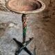 Bistro table / old garden with a cast iron base and stone top, France