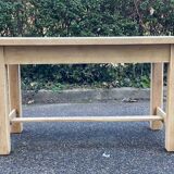 Renovated farmhouse table in solid oak wood and veneer 135cm