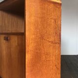 Row / teak, part glass, Mid century Scandinavian buffet