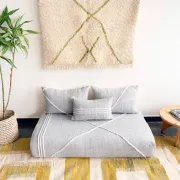 Light grey Moroccan floor sofa cover