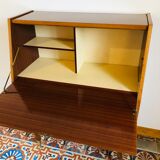 Vintage secretary in varnished mahogany 1970