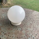 Ceiling light, white opaline globe ball, with base, vintage