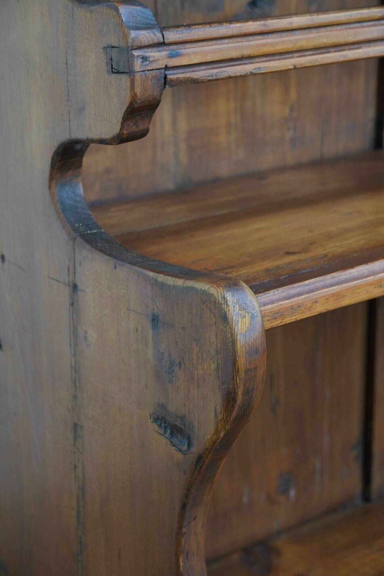 Unique late 18th / early 19th century book / buffet / shelving cabinet with a beautifully weathered patina