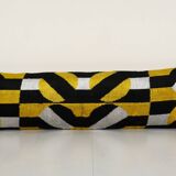 Yellow ikat velvet bedding pillow