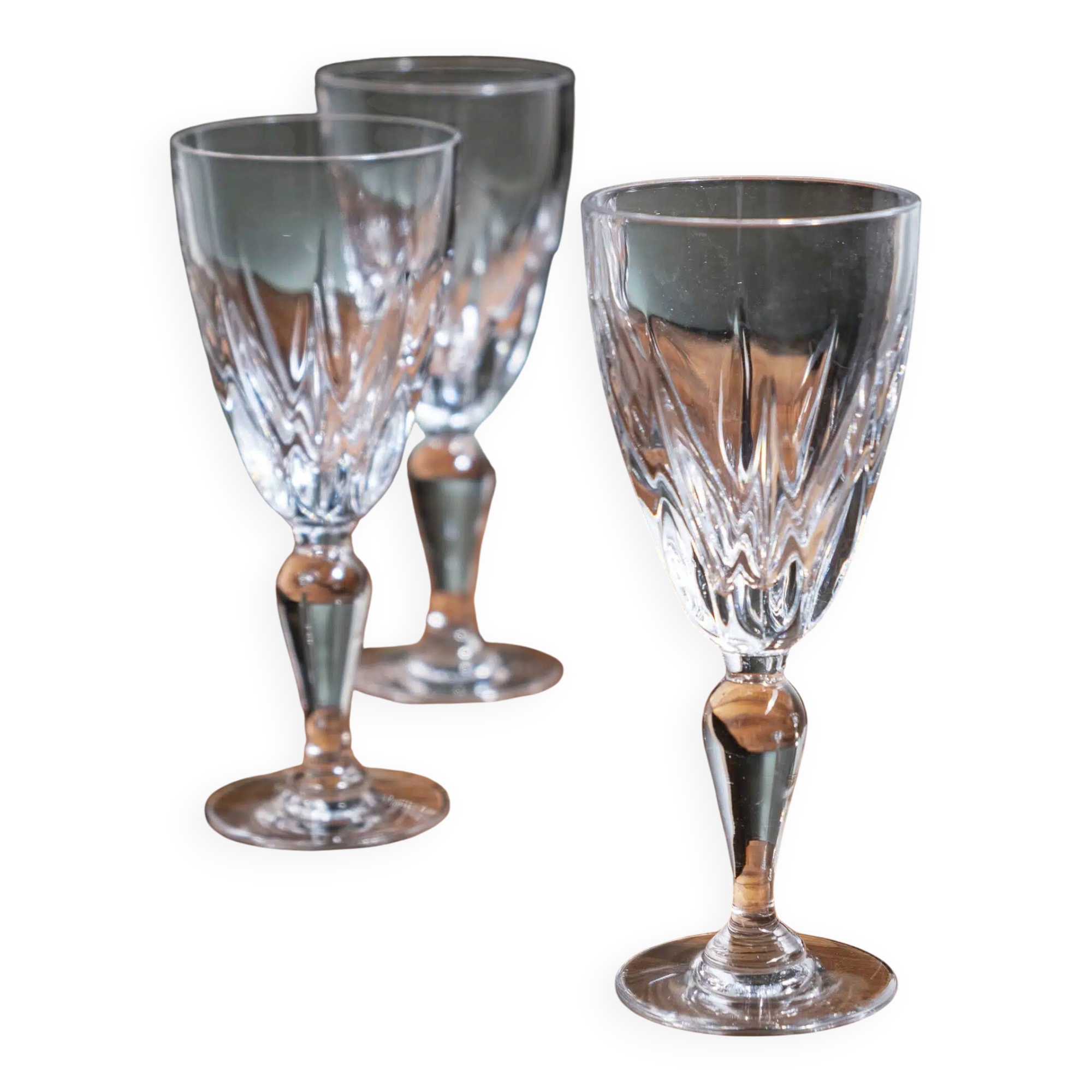 Set of 3 stemmed glasses "Blandine"
