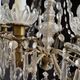 Large chandelier with glass and gilded brass pendants – 10 arms – 80 cm