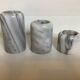 Trio de bougeoirs marbre blanc gris