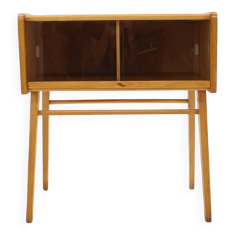 Armoire en chêne et verre des années 1960, Tchécoslovaquie