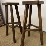 Pair of Vintage Brutalist Bar Stools