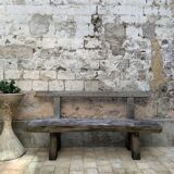 French primitive oak bench 1950