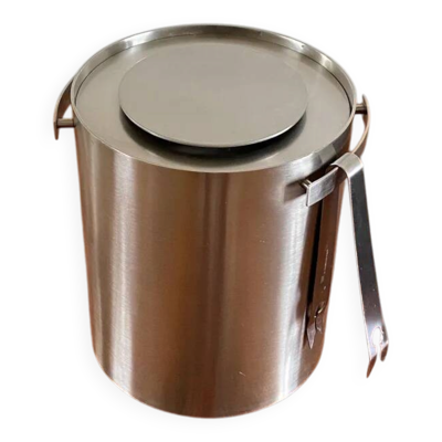 Seau à champagne « Cylinda Line » en acier inoxydable d’Arne Jacobsen pour Stelton, Danemark 1970s
