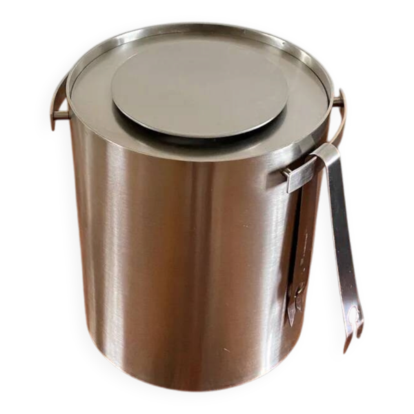 Seau à champagne «&nbsp;Cylinda Line&nbsp;» en acier inoxydable d’Arne Jacobsen pour Stelton, Danemark 1970s