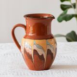 Large Bulgarian carafe in glazed mixed terracotta