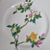 Set of 6 decorative French porcelain plates, floral and traditional designs, 25 cm