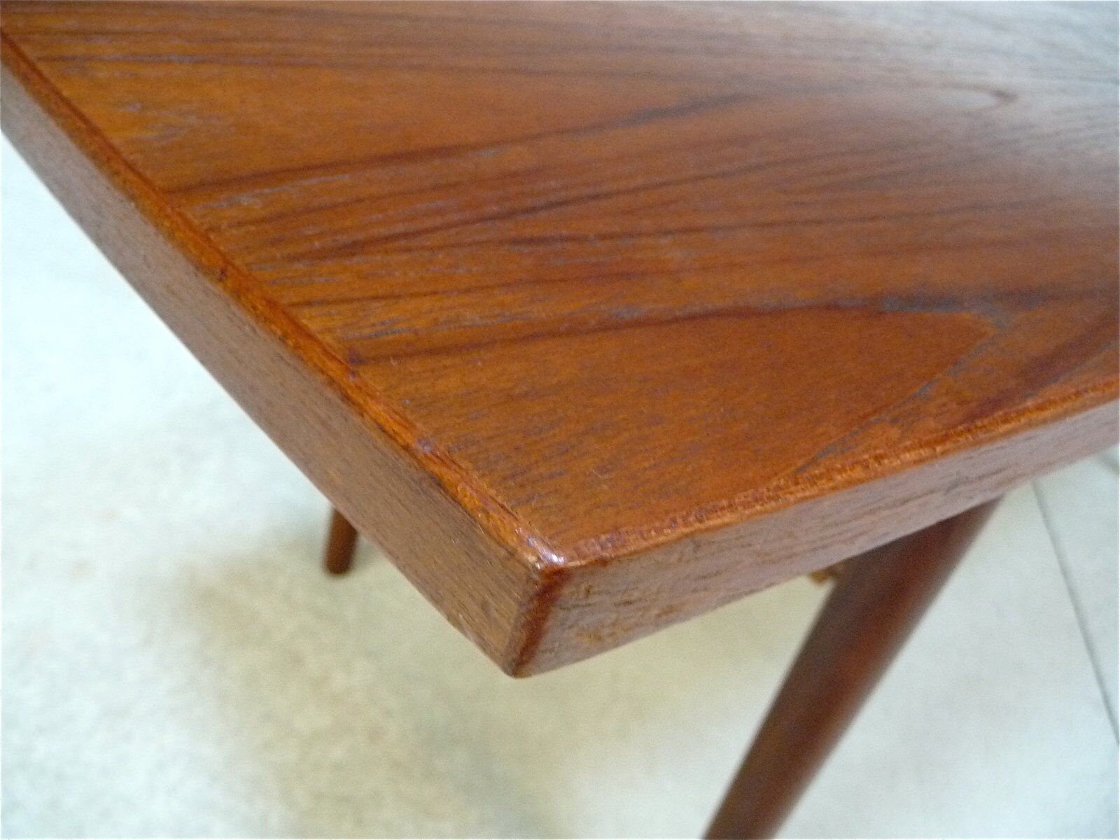 Curved Danish teak coffee table with additional shelf compartment, 1960s