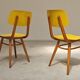 Pair of Ton Bystrice Thonet chairs in wood and yellow molded plastic