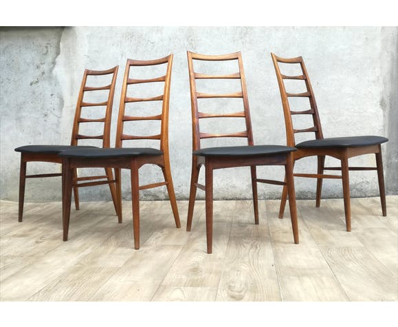 Set of 4 Scandinavian chairs model Liz in rosewood by Niels Koefoed