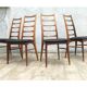 Set of 4 Scandinavian chairs model Liz in rosewood by Niels Koefoed
