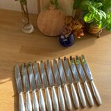 12 large Christofle Ribbons silver metal knives