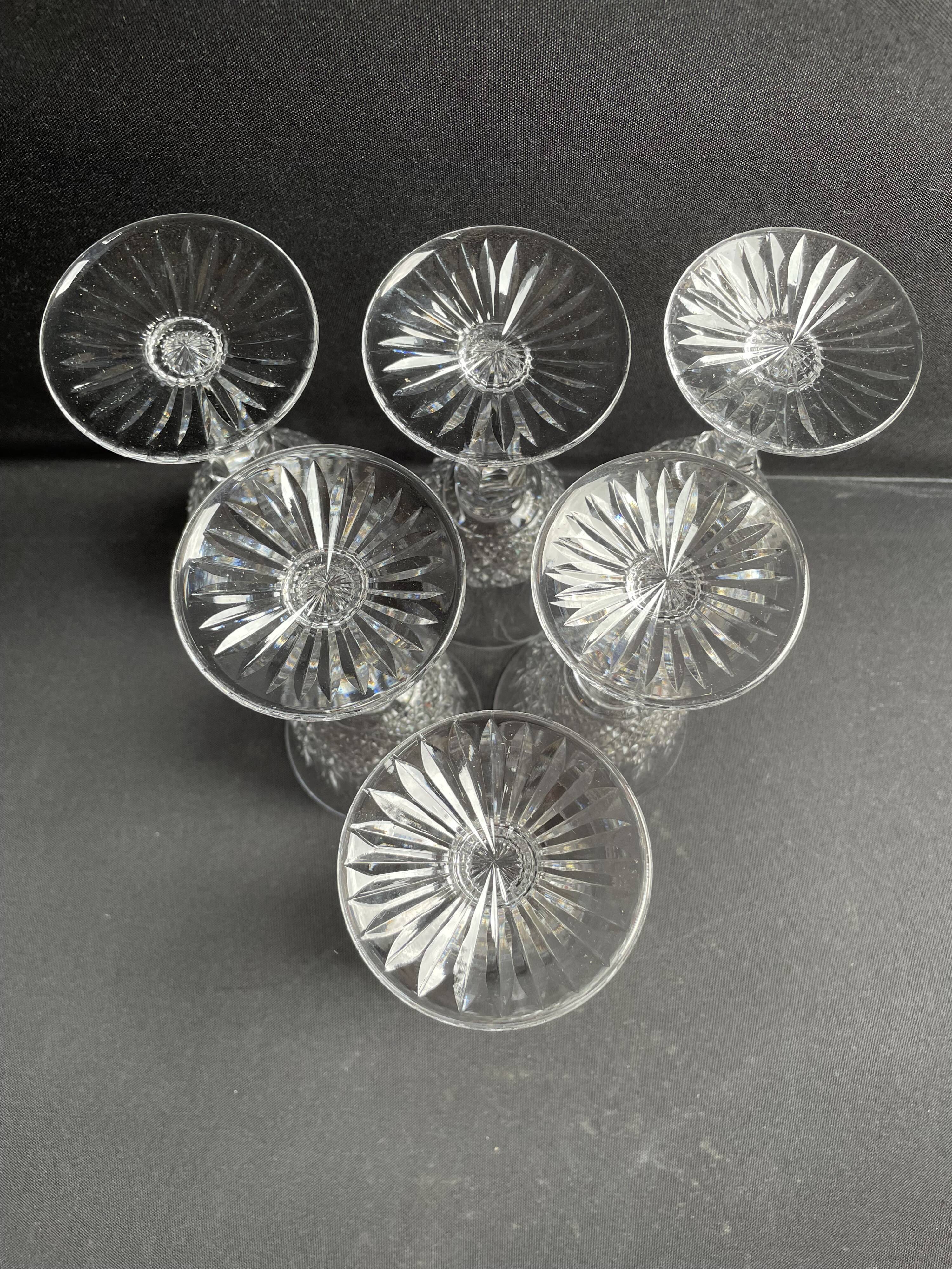 6 Red/White Wine Glasses – Mouth Blown and Hand Cut Crystal