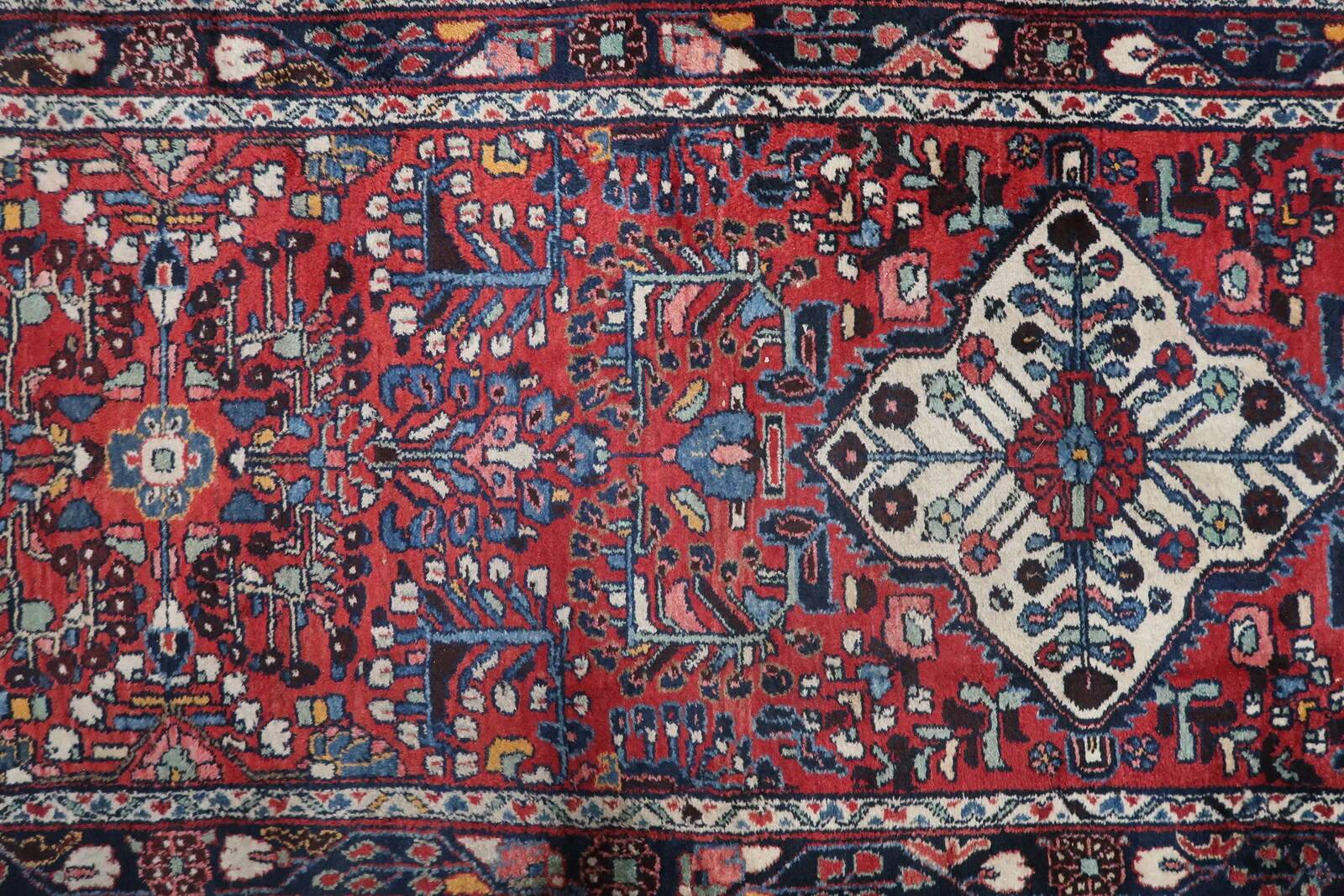 Couloir persan antique Hamadan fait main 3,5' x 9,9' années 1920 - 1C1211