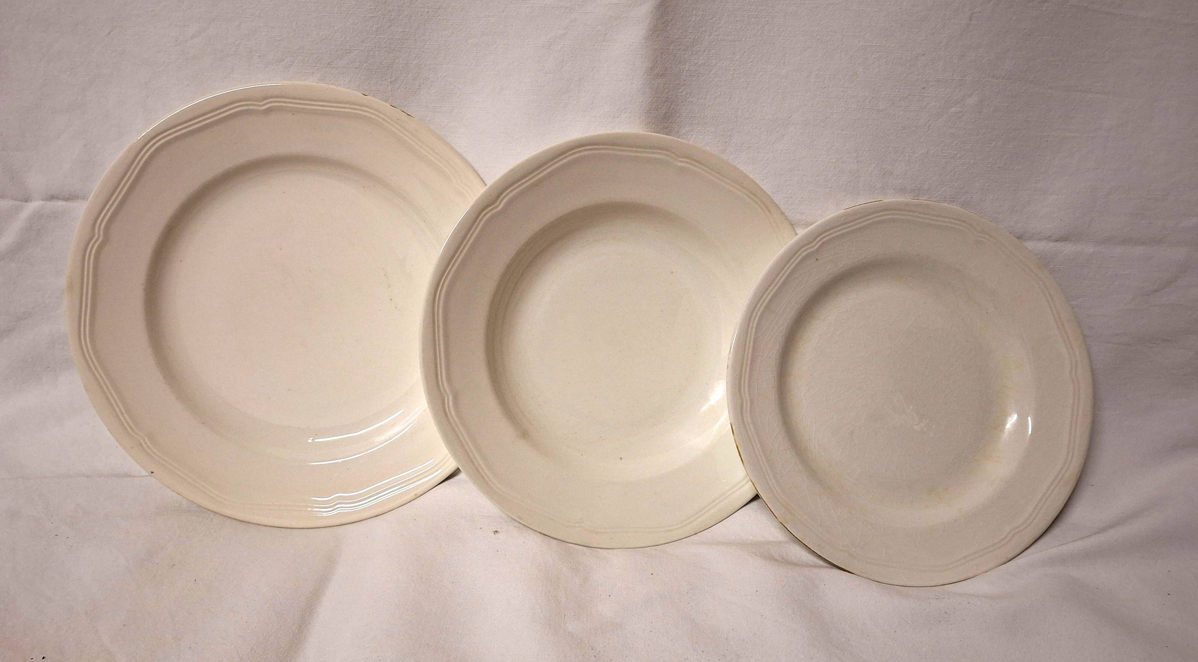 15 white earthenware plates